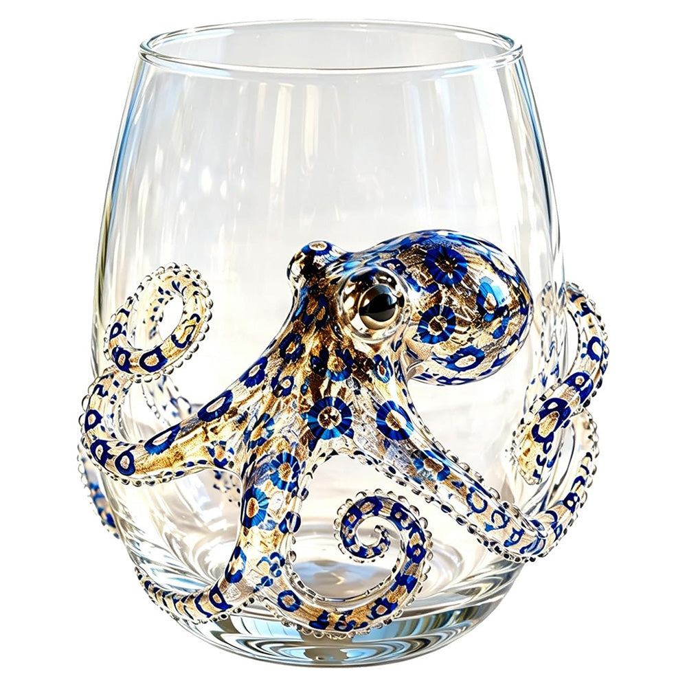 Handcrafted Marine Animal Glass Cup 350ml Unique Sea Creature Glass for Bar Home