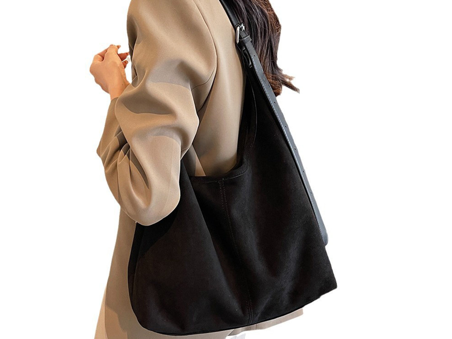 Bucket Bag with Purse Suede Bag Suede Tote Bag Suede Hobo Bags