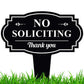 Large No Soliciting Metal Yard Sign Lawn Decorative Stake 43x40cm