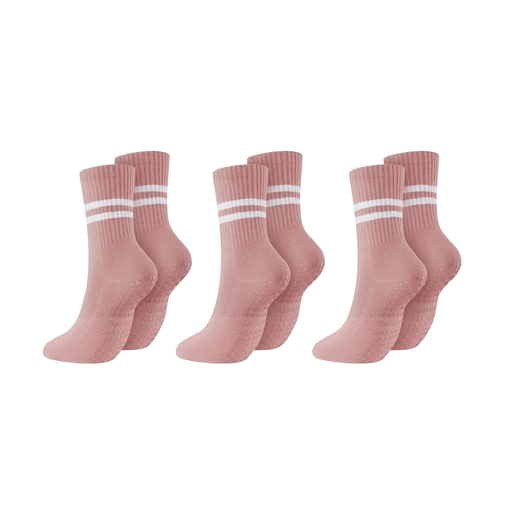 3 Pairs Non-Slip Yoga Cushioned Socks