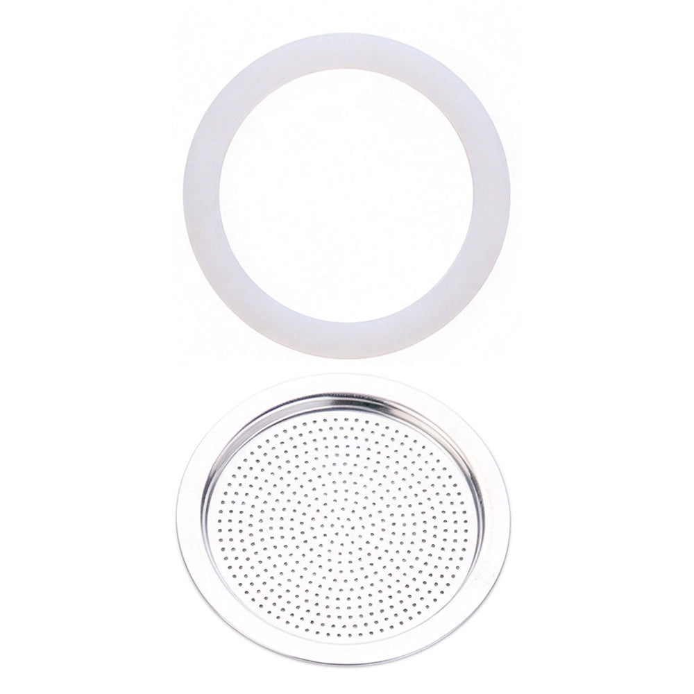 Moka Pot Replacement Silicone Gasket and Aluminium Filter Set