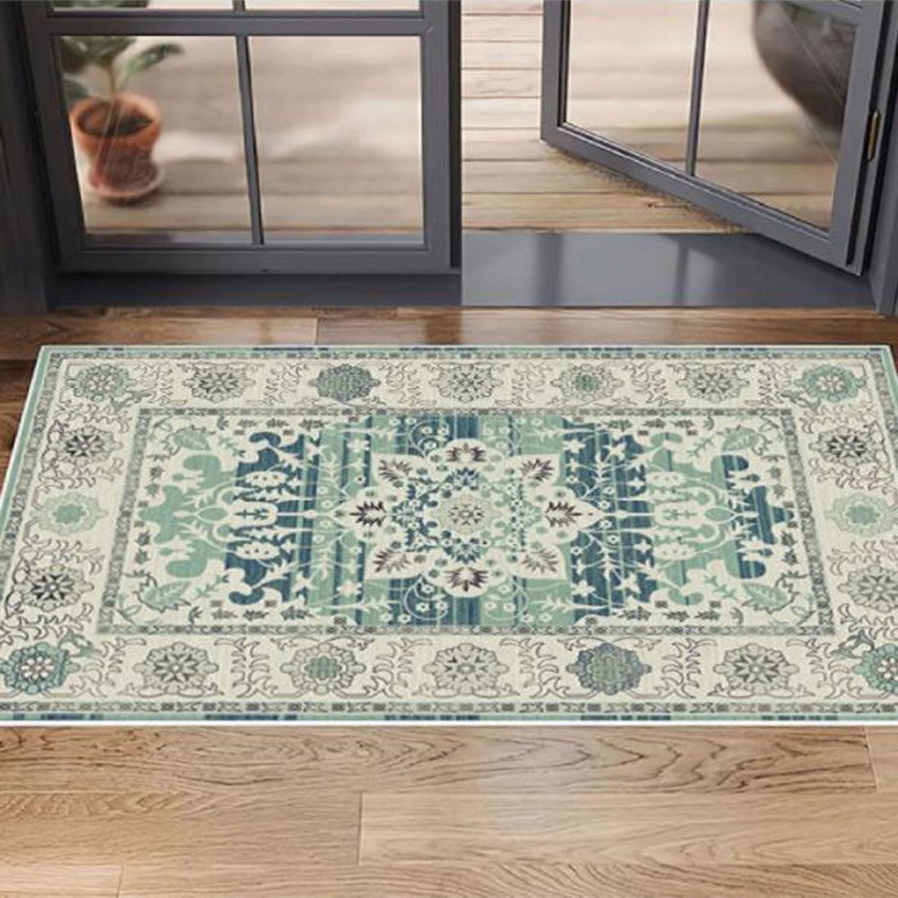 Vintage Design Runner Area Rug Doormat Allover Boho Machine Washable Mat