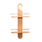2 Tier Bamboo Shower Caddy with Drain Holes Hanging Organizer for Bathroom