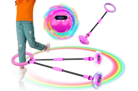Ankle Skip Ball with Counter Flashing Light-Up Wheel for Kids Age 7 above and Aldults