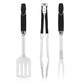 3 Piece Stainless Steel BBQ Fork Spatula and Tongs Tool Set