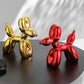 Electroplated Silver Resin Balloon Dog Statues Cute Home Decor Ornaments