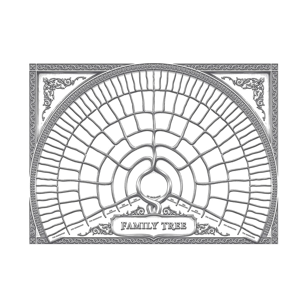 Fillable Family Tree Chart Genealogy Poster Ancestry Chart