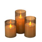 3 Pack Flameless LED Candles Warm White Dancing Wick Battery Operated Wedding Decor