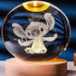 Stitch Inspired Laser Carving 3D Crystal Ball Night Light