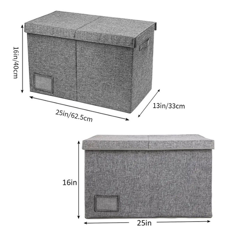 Foldable Large Toy Box Chest with Lid Linen Grey Toy Storage Organizer