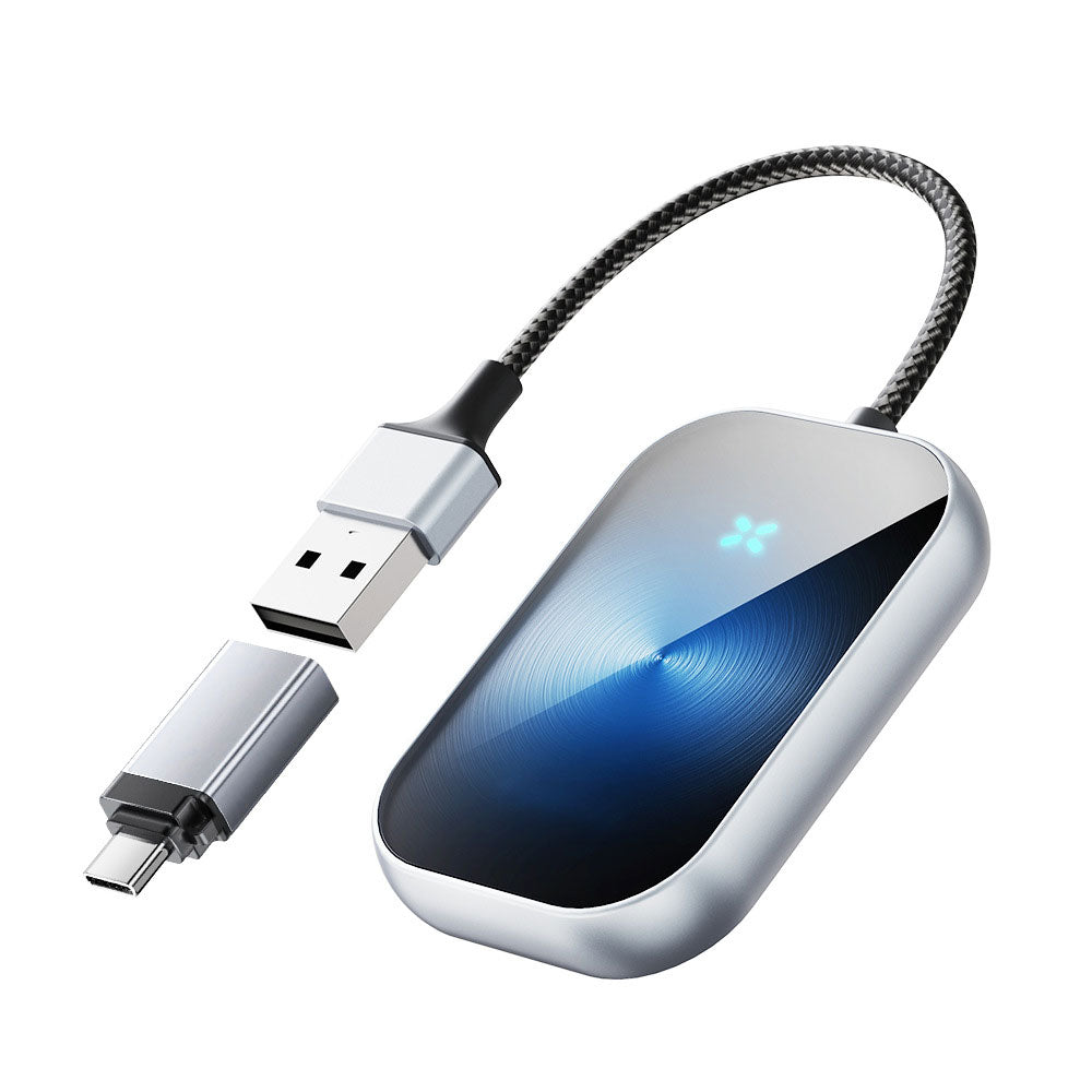 2 in 1 Wireless CarPlay Adapter USB Bluetooth Dongle for iPhone Android Auto