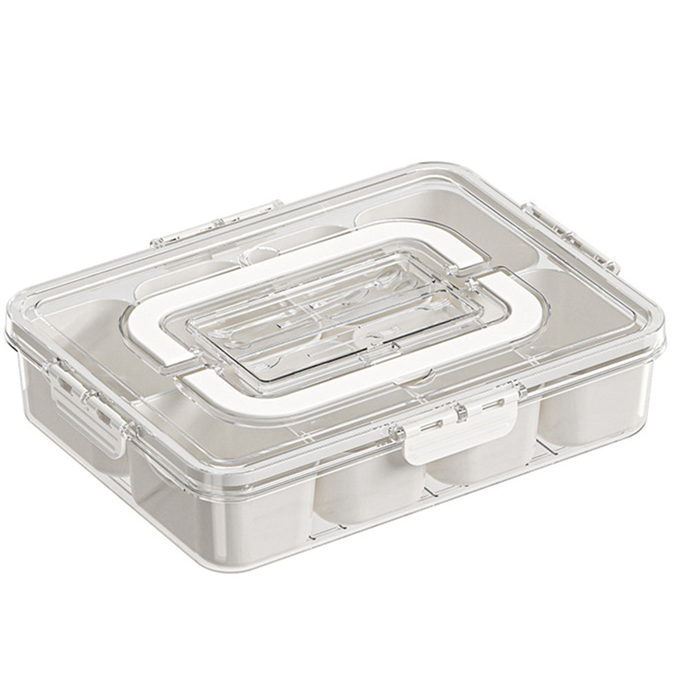 Divided Serving Tray with Lid and Handle Snack Box Container