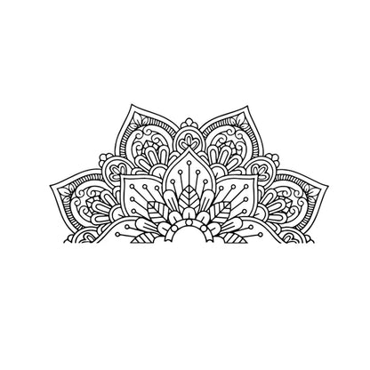 Half Mandala Flower Wall Sticker Art Decal for Living Room