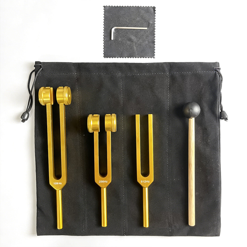 3Pcs Aluminum Tuning Forks Set 128Hz 256Hz 512Hz for Sound Healing Yoga Meditation