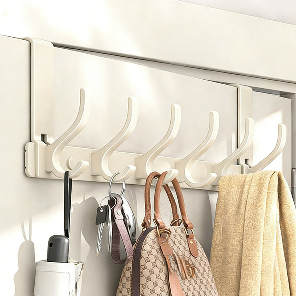 Over The Door Hooks Sturdy Door Hanger with 6 Hooks for Bathroom Bedroom