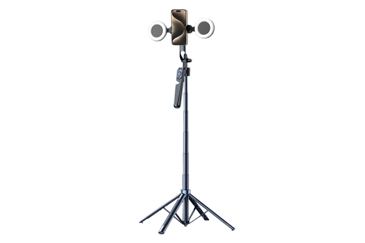 1.8M Auto Face Tracking Selfie Stick Tripod for Phone Fill Light Remote
