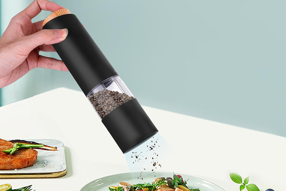 2PCS Electric Pepper Grinder LED Light Adjustable Coarseness
