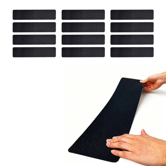 76 x 15cm Outdoor Stair Treads 12 Pack Weather Resistant Exterior Grip Tape Anti Skid Strips
