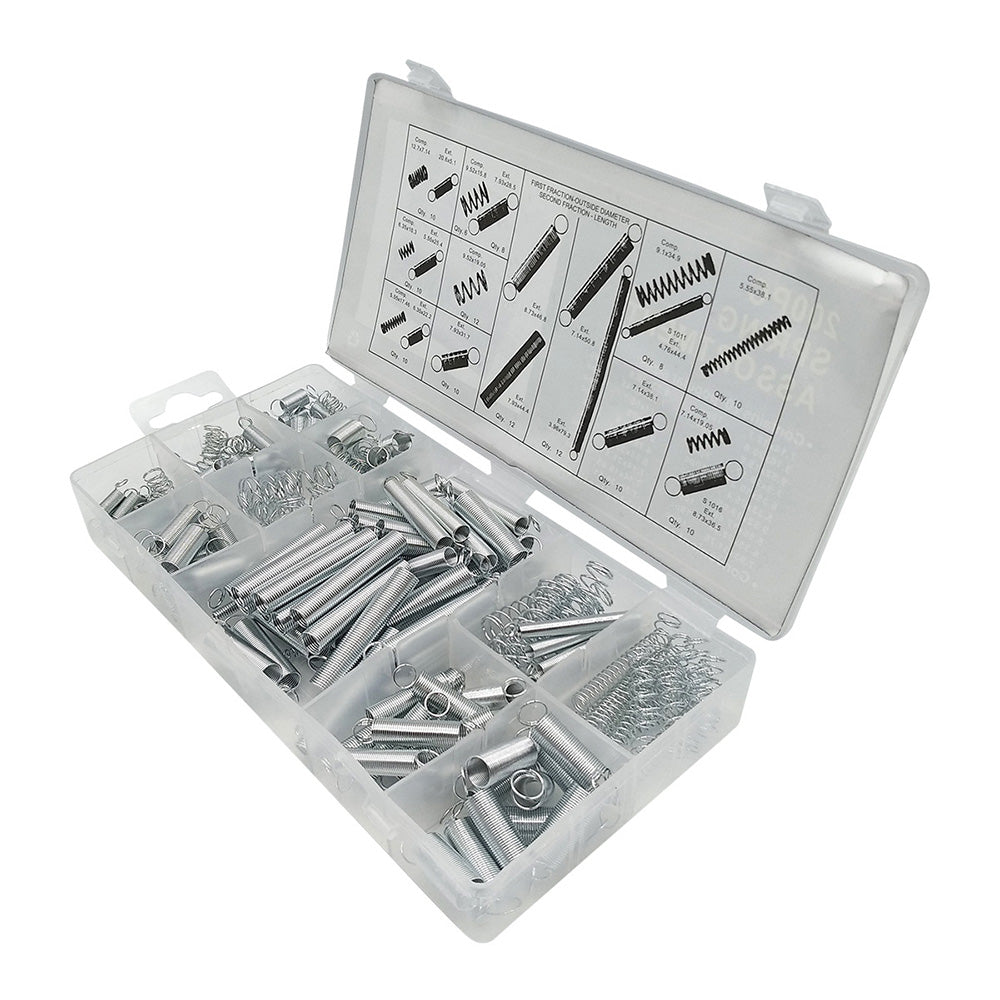 200 PCS Springs Assortment Kit Carbon Steel Spring Set for Home Automotive Repair