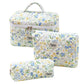 3Pcs Set Floral Cotton Cosmetic Bag