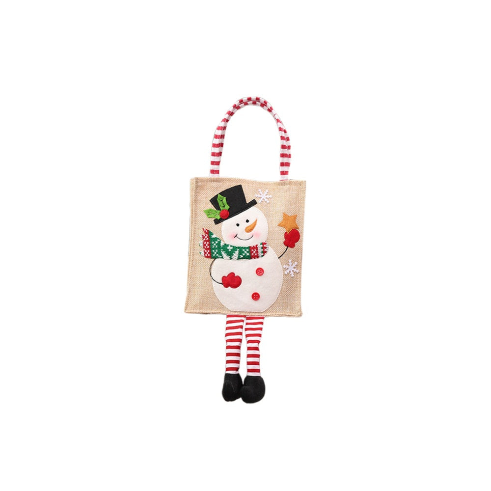 Creative Burlap Christmas-Themed Tote Bag