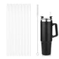 8Pcs Transparent Reusable Straws with Cleaning Brush for Stanley 30 oz 40 oz Cup Tumbler