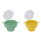 2Pcs Microwave Popcorn Popper Silicone Popcorn Bowl With Lid-Green+Yellow