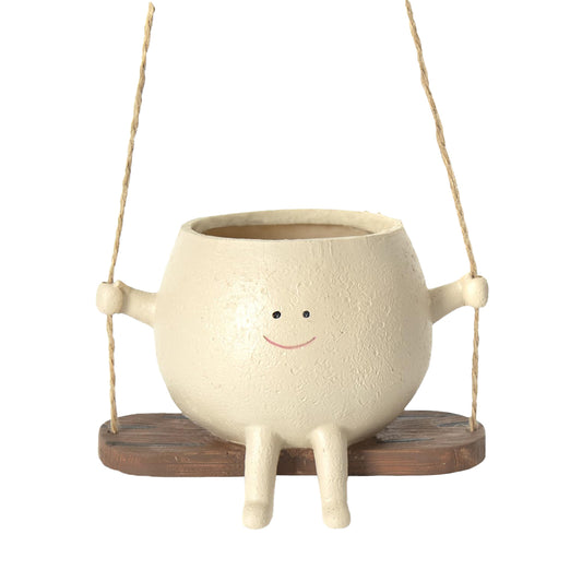 Swing Face Planter Pot Hanging Resin Head Succulent Creative Flower Pot