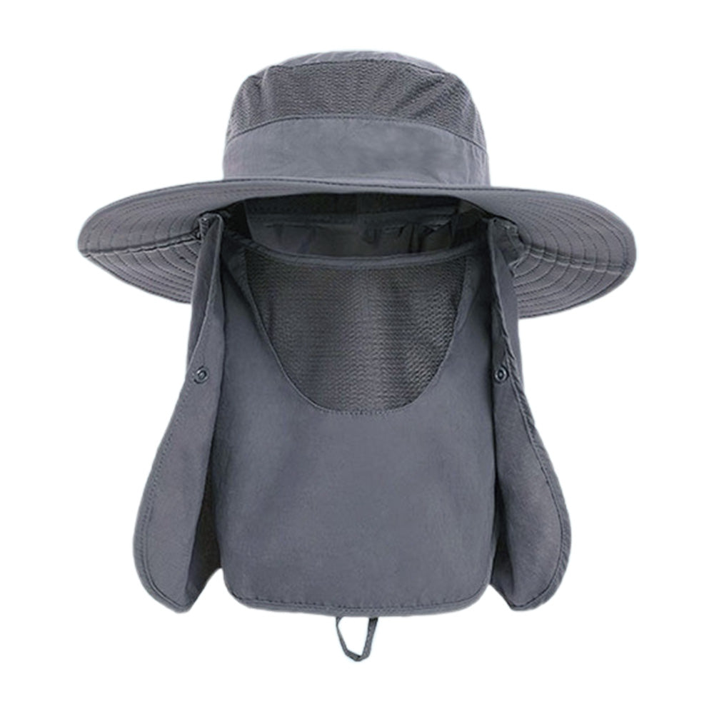 Outdoor Sun Protection Fishing Cap Wide Brim Hat With Neck Flap And Face Cover