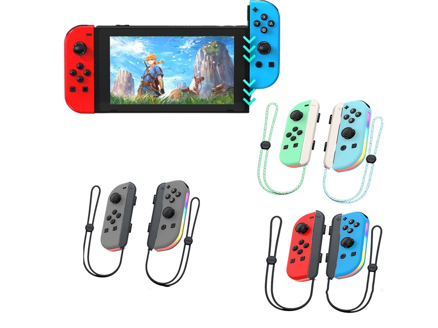 Wireless Switch Gamepad Controllers for Nintendo Joy-Con with Wake-up Function Support