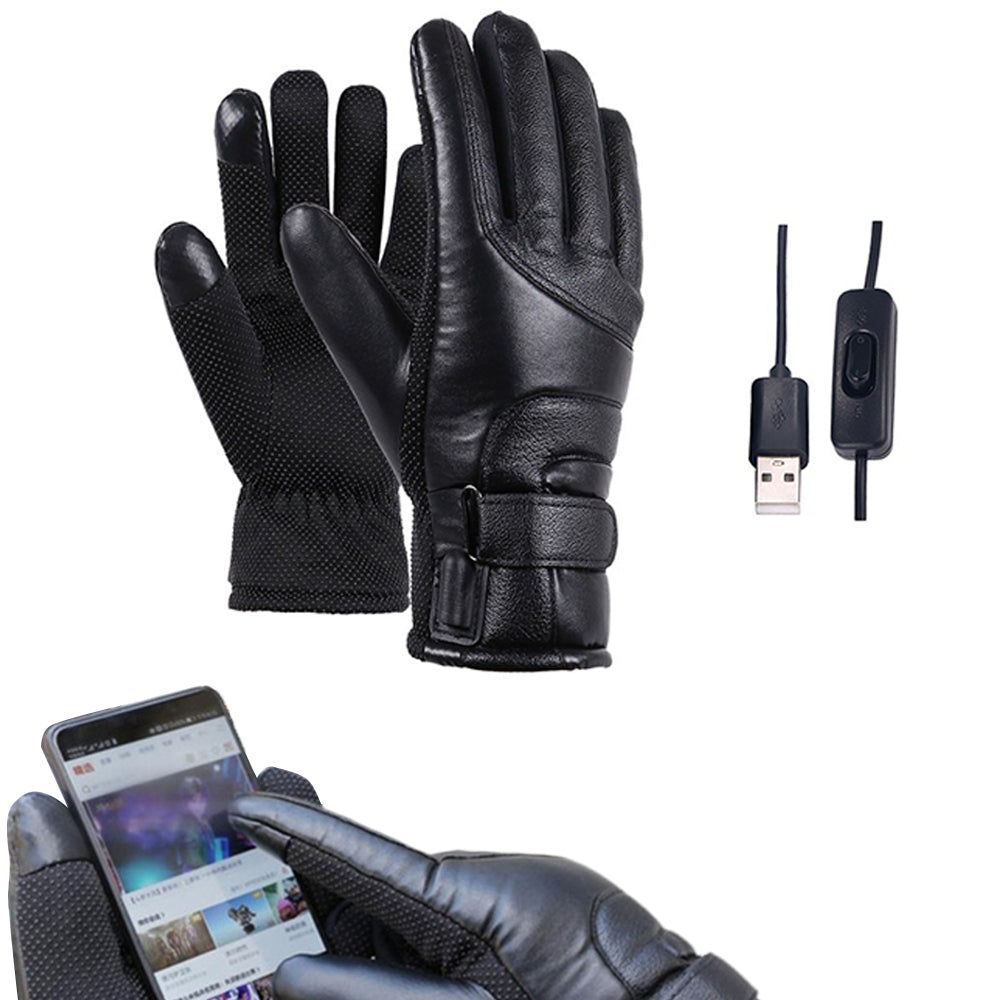 Heated Motorcycle Gloves USB Powered Winter Touchscreen Hand Warmers
