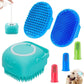 6PCS Dog Bath Brush Set Shampoo Brush Finger Toothbrush for Dogs Cats