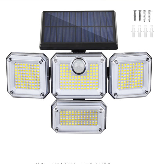 4 Heads Solar Motion Sensor Security Wall Lights-4 Heads