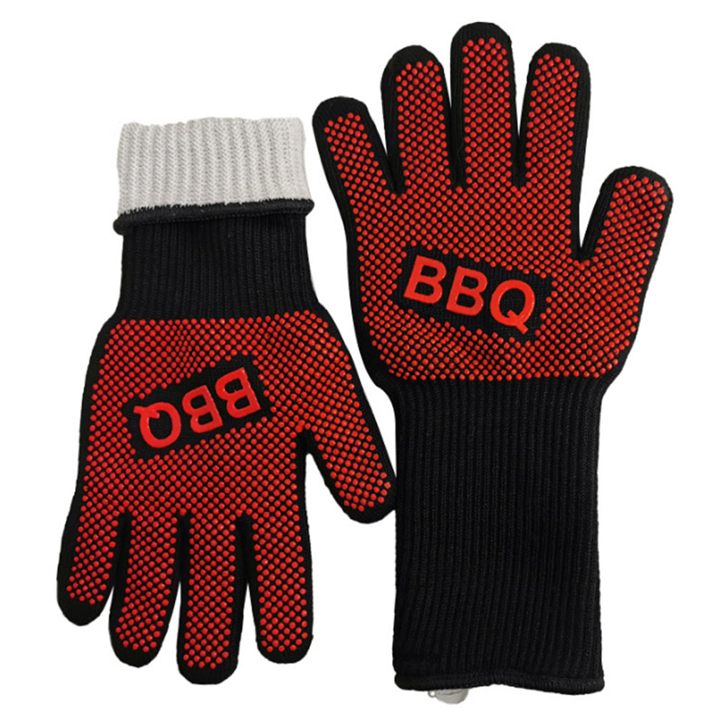 Pair of Heat-Resistant Grilling Silicone Gloves