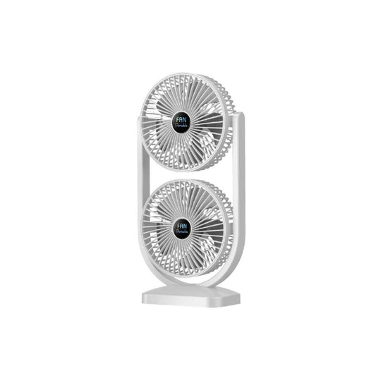 Dual Head Rechargeable Desk Fan  for Bedroom Office Home Desk