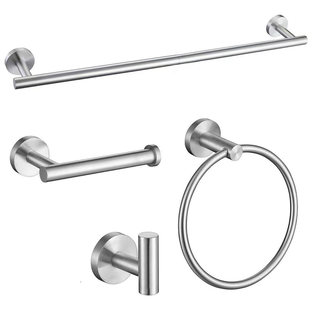 4 Pcs Bathroom Hardware Set Stainless Steel Wall Mounted Accessories