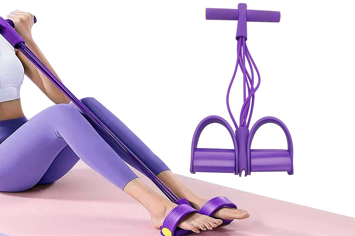 6 Tube Pedal Ankle Puller Foot Pedal Resistance Band Exercise Tension Rope