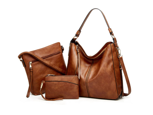 Leather Handbags Shoulder Bag and Purse Set for Women Gifts
