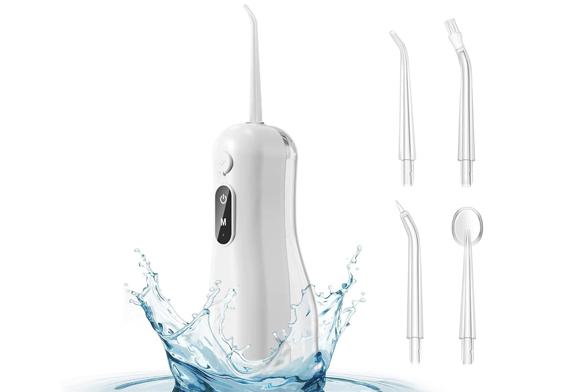 Cordless Water Dental Flosser For Teeth Electric Teeth Cleaner With 4 Replaceable Jet Tips