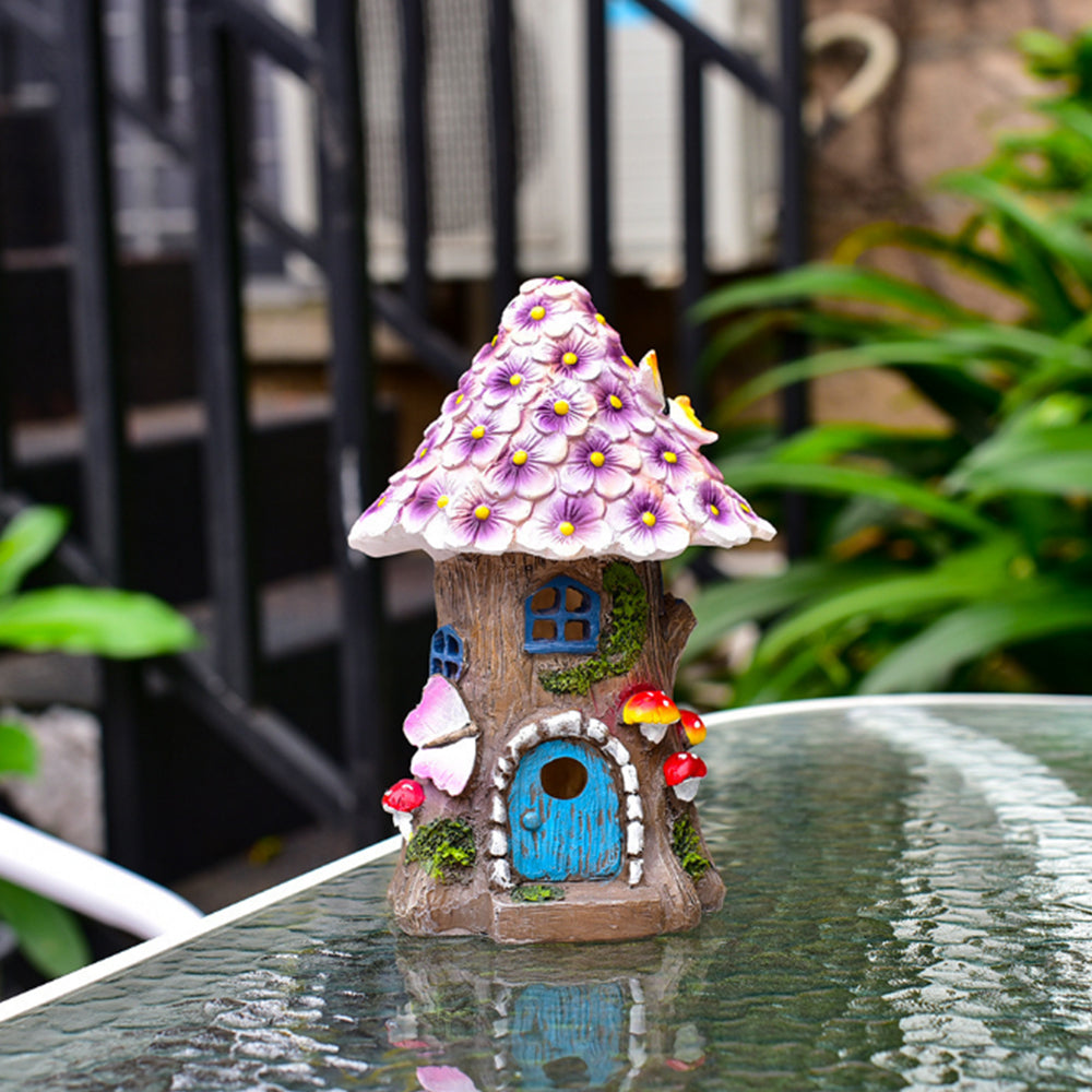 2Pcs Outdoor Garden Mushroom House Solar Light Decoration