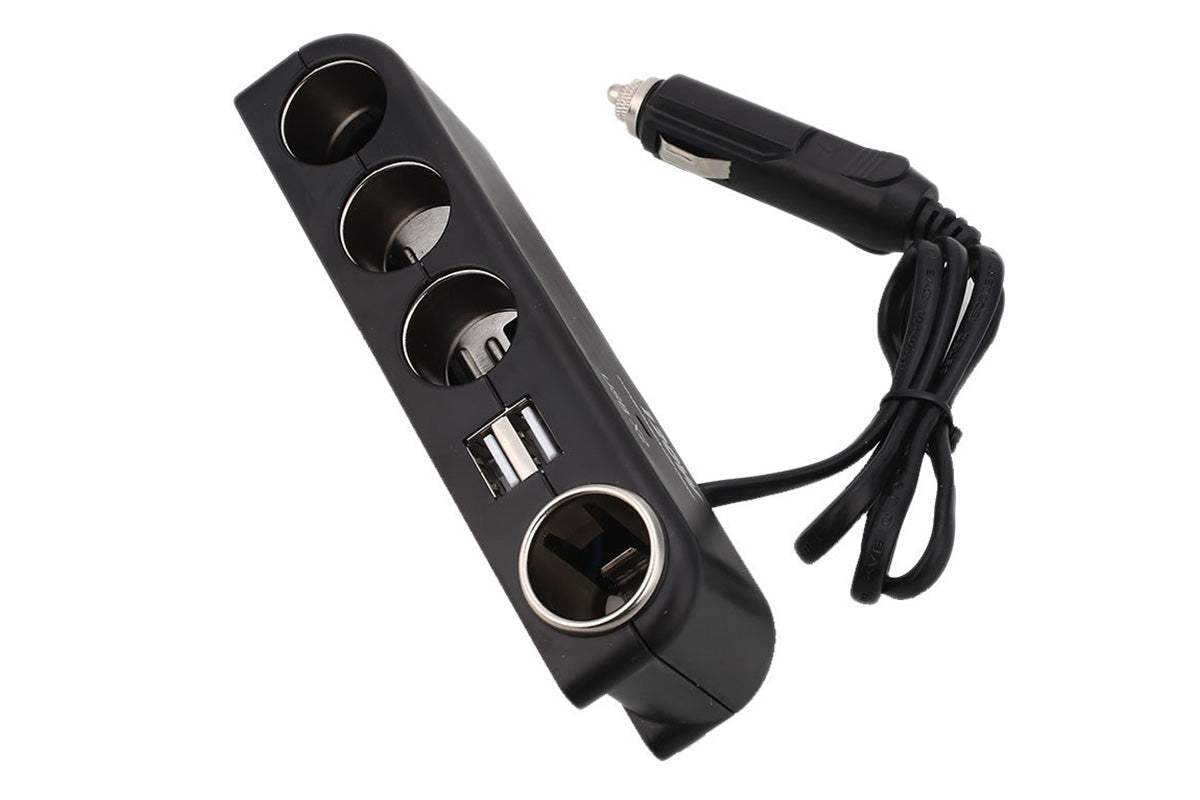 6in1 Car Charger with Dual USB and Cigarette Lighter Socket for 12V 24V Vehicles