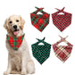 Snowflakes Christmas Dog Bandana Buffalo Plaid Pet Scarf Dog Triangle Bandana