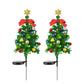 2Pcs Solar Christmas Tree 75cm Stake Light Outdoor Decoration
