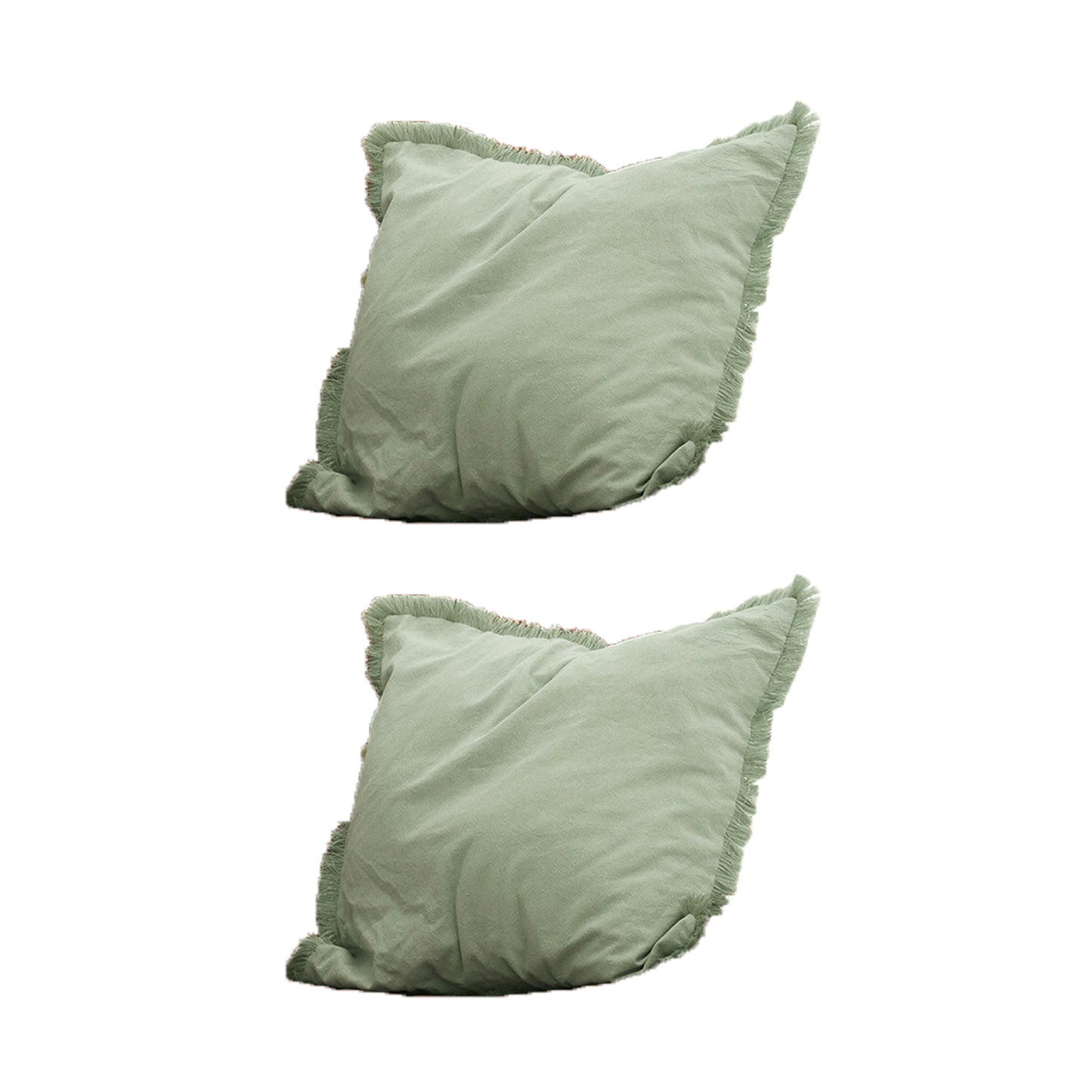 2Pcs 45x45cm Tassel Trim Throw Pillow Cover