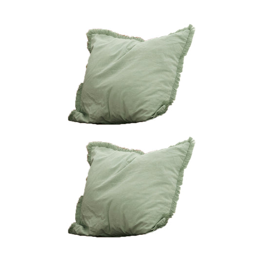 2Pcs 45x45cm Tassel Trim Throw Pillow Cover
