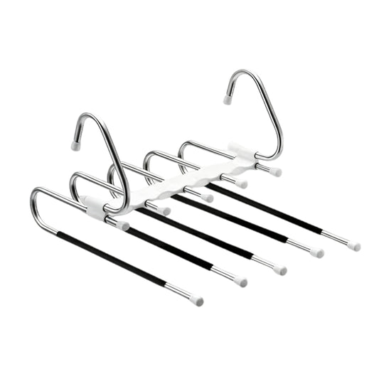 2 Pack 5 Tier Pants Hangers Space Saving Closet Organisers