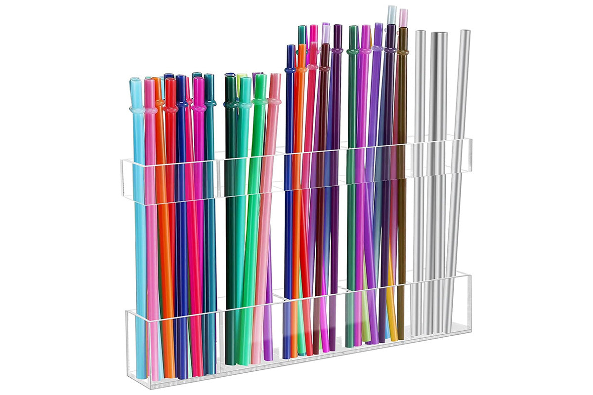 Straw Holder for Cabinet Door Reusable Straw Storage for Kitchen Cupboard