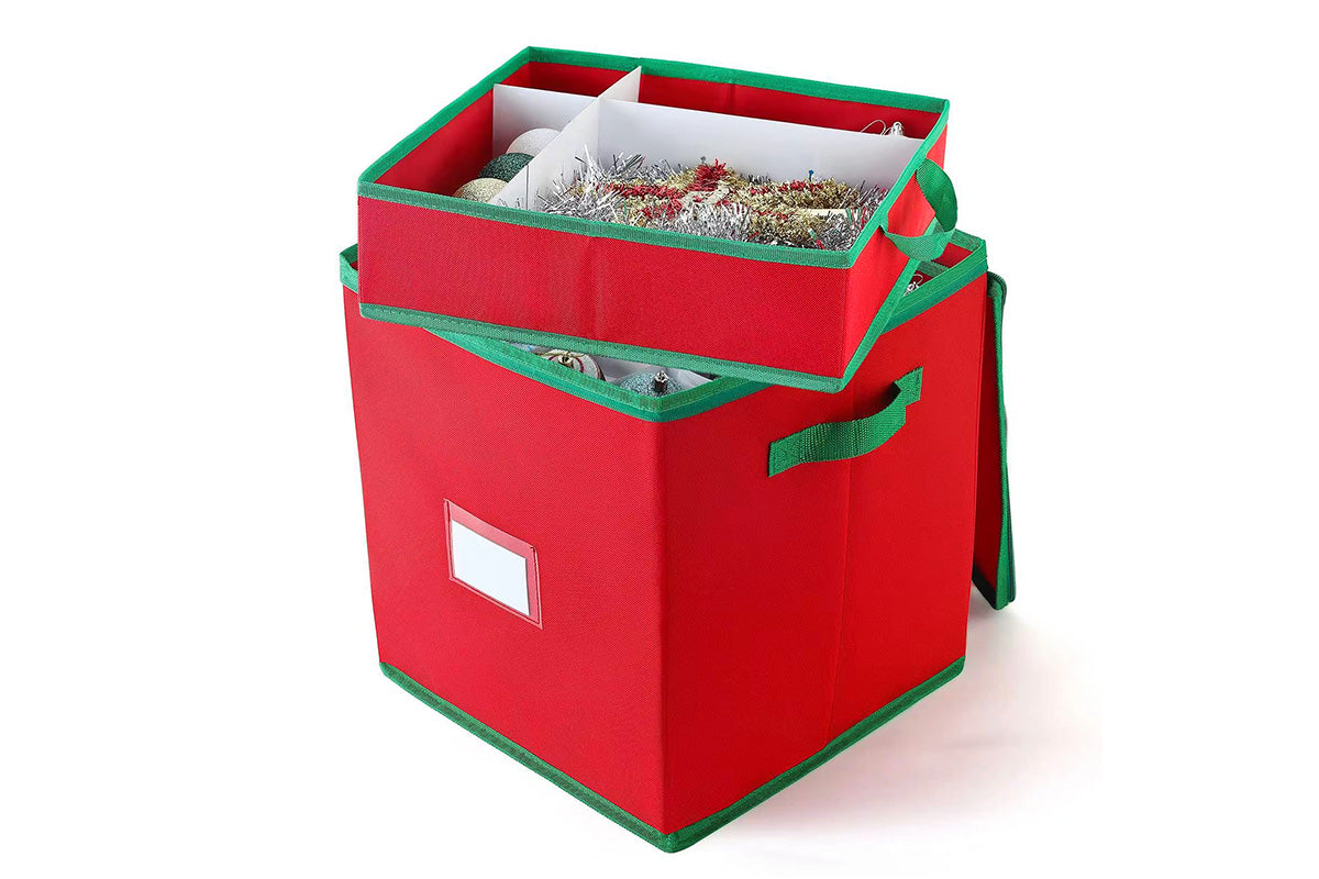 4-Tier 64 Compartment Christmas Ornament Storage Box with Lid