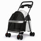 Pet Stroller Cat Small Dog Cage Stroller Travel Folding Carrier Pushchair with Breathable Mesh Cup Holder