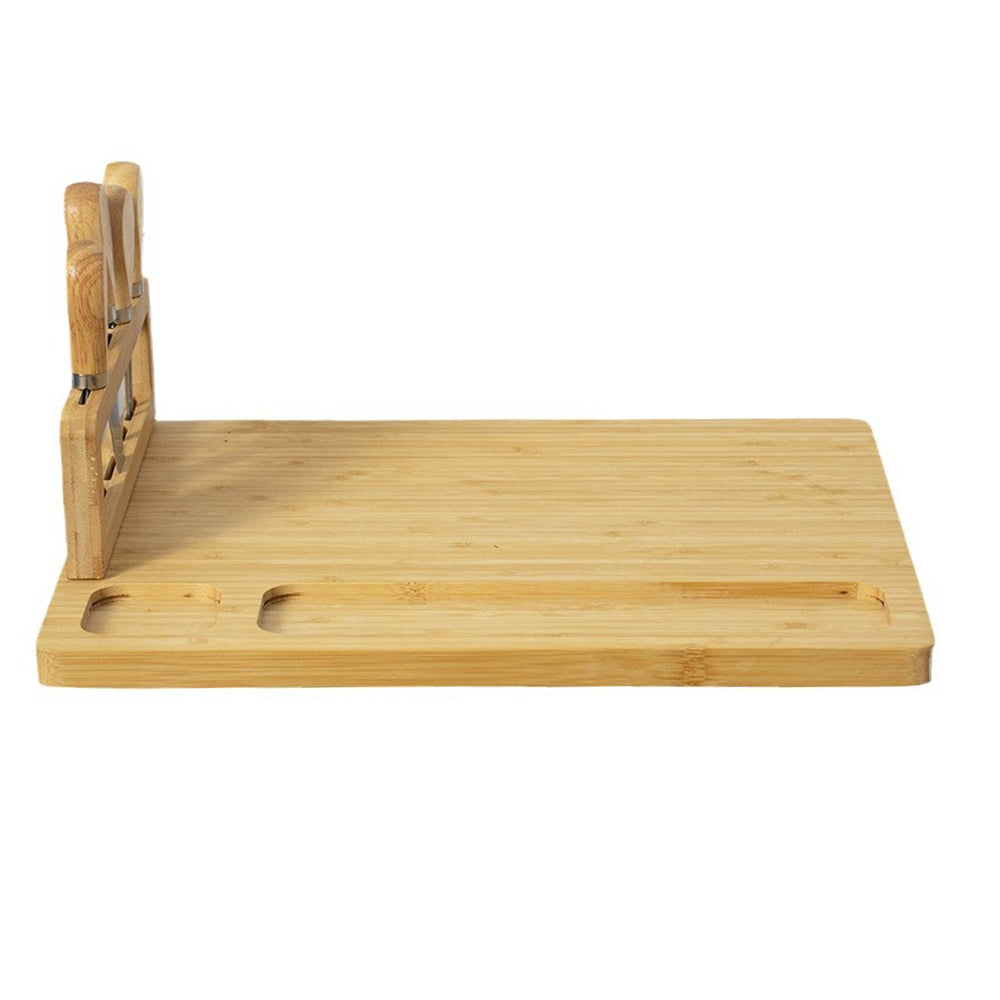 Bamboo Cheese Serving Board with Knife Holder